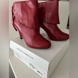 Steve Madden New Red Leather Boots - Size 5 1/2”